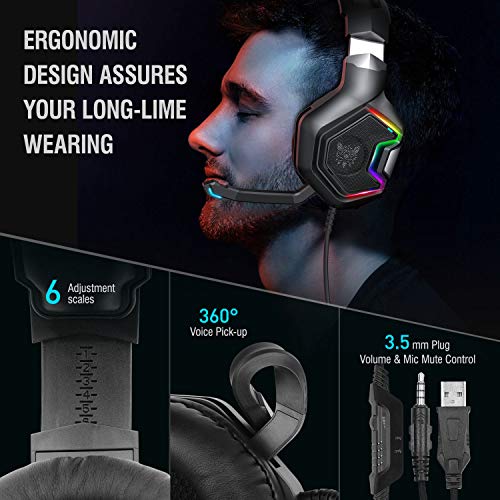 ONIKUMA PS4 Headset -Xbox One Headset Gaming Headset with 7.1 Surround Sound Pro Noise Canceling Gaming Headphones with Mic 