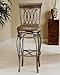 Hillsdale Montello 32-Inch Swivel Bar Stool, Old Steel Finish with Faux Brown Leather