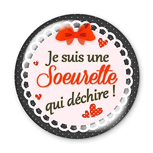Miroir De Poche 56mm Soeurette Qui Dechire Idee Cadeau Anniversaire Noel Bapteme Naissance Famille Amazon Fr Produits Handmade