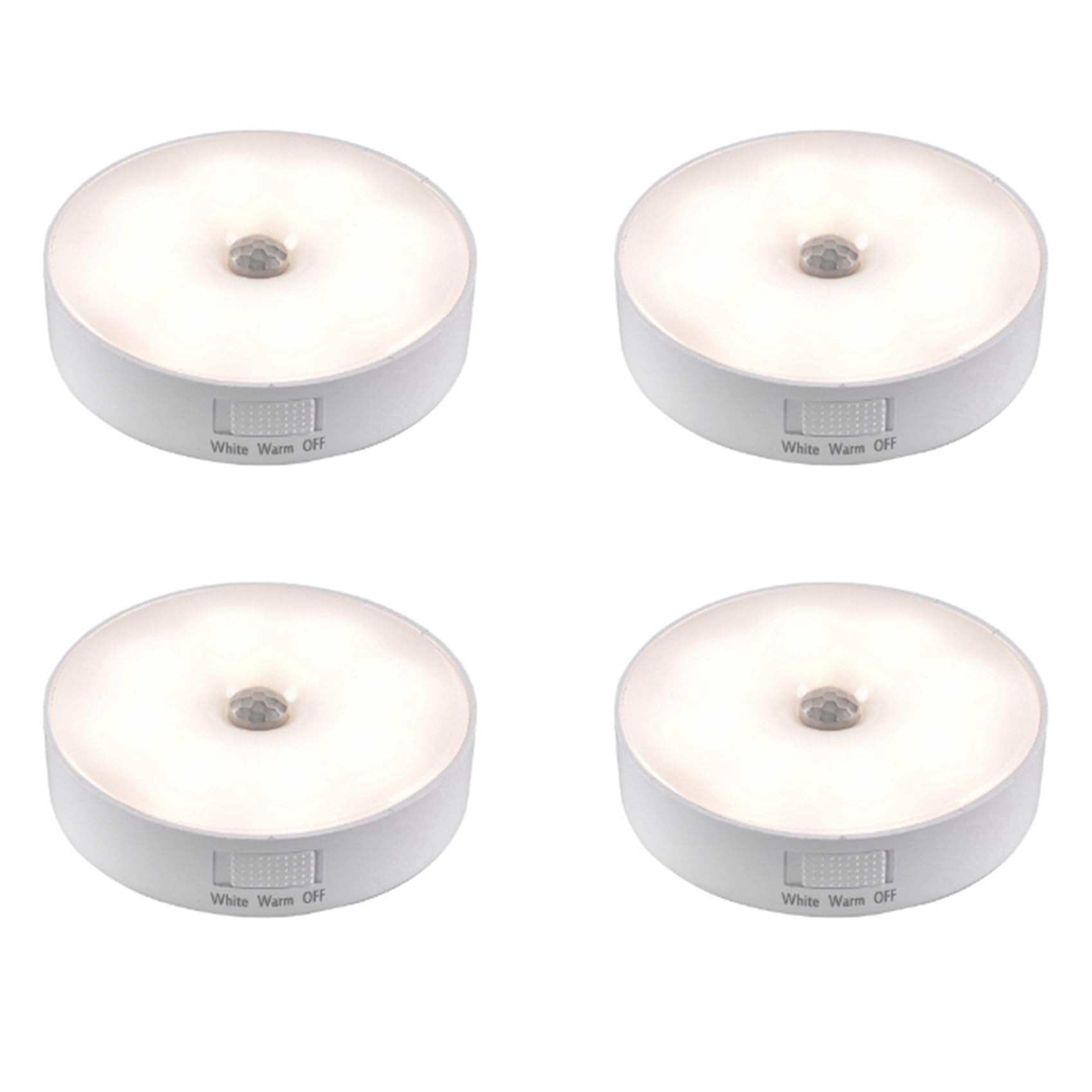 Hndhbfgrt 4X Motion Sensor LED Light USB Nightlights Chargeable Lamp for Kitchen Bedroom Stairs Hallway Cabinet Closet Wardrobe