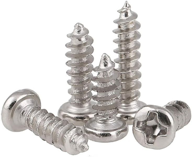 Nickel plated screw cross recessed For Phillips round pan head self tapping screw M2 2.3 2.6-M4 (Size: M3x10, Color: 500pcs)