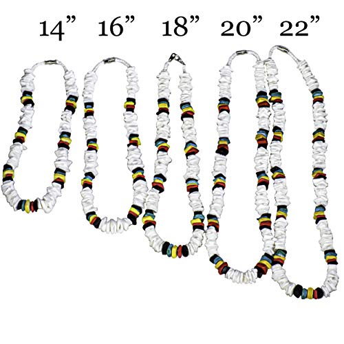 BlueRica Puka Chip & Rasta Coconut Chip Shell Beads Necklace4