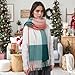 Womens Winter Scarf - Fashion Plaid Scarf for Women Lightweight, Cashmere Feel Warm Soft Women Scarves, Long Blanket Scarfs Shawl gifts for women, Pink Green Lattice