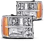 Torchbeam Sierra Headlight Housing from, Replacement Headlight Assembly for 2007-2013 Sierra 1500/2007-2014 Sierra 2500 HD/3500 HD, Amber Reflector Clear Lens Driver and Passenger Side