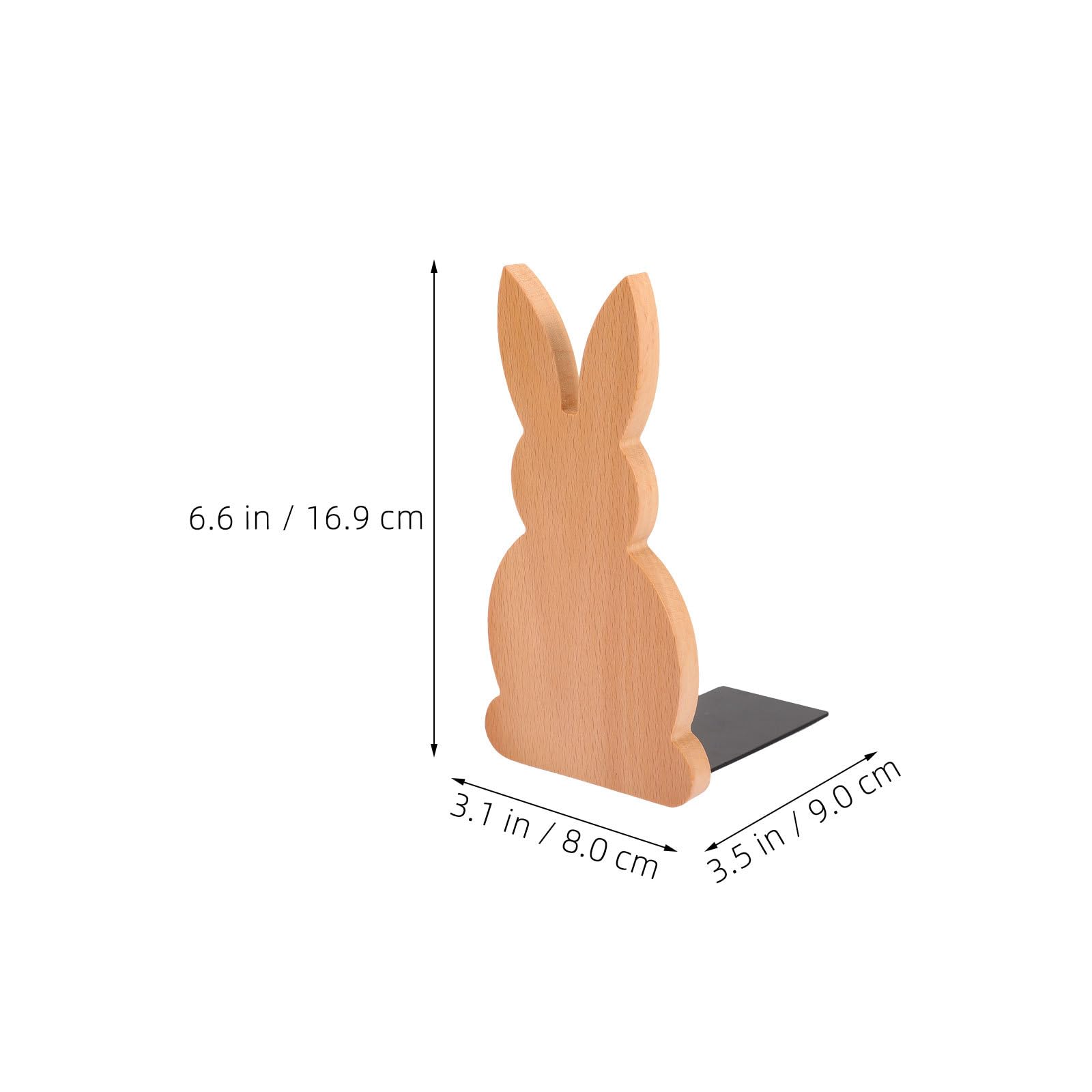 Healeved 2 sujetalibros Decorativos de Conejo de Pascua de Madera para Libros Pesados, Organizador de estantería de Escritorio para el hogar y la Oficina.