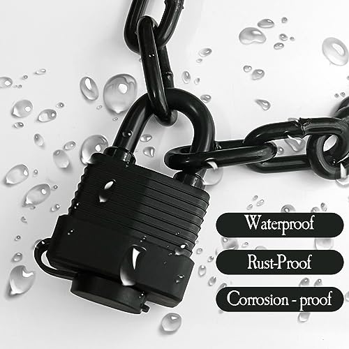 Jriqh ZEZE123J Safety Fence Chain Lock,Outdoor Waterproof Padlock With Chain,Heavy-Duty Weathproof Lock With Chain For Gate,Fence,Motorcycles,Bike thumb #3