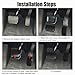 deemars Foot Pedal Pads Set, Auto Aluminum Pedal Covers, Non-Slip Performance Aluminum Car Accessories Brake & Accelerator Pedal Covers Replacement for Most Vehicle