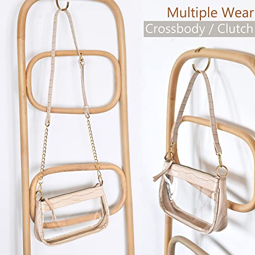 Image of Clear Shoulder Handbag PVC Classic 90s Purse Women Vegan Leather Crocodile Crossbody Bag