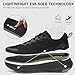 SPIEZ Non Slip Work Shoes for Men, Oil & Slip Resistant Food Service Shoes, Air Cushion Lightweight Breathable Work Sneakers for Standing All Day Black, US 8.5