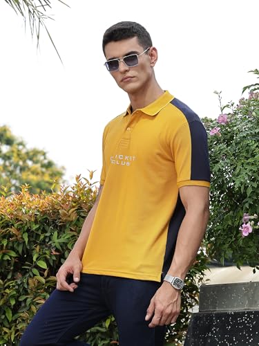 Image of Thomas Scott Men's | Typography | Polo Collar | Regular Fit | Cotton Blend | Knitted | Casual Tshirt