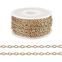 Gunmetal Brass Flat Cable Chain - 32.8 Feet Soldered Jewelry Making Chain 2.5x2mm