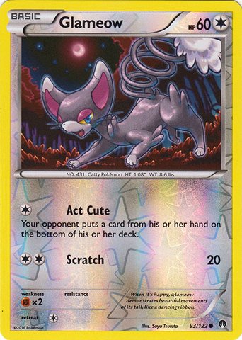 Pokemon - Glameow (93/122) - XY Breakpoint - Reverse Holo : Buy Online at Best Price in KSA