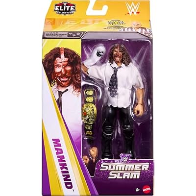 Mattel WWE Elite Collection Action Figure & Accessories, Premium Live Event Mankind Set, SummerSlam Series with Jesse The Body Ventura Build-A-Figure Parts