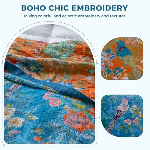 Image of LUTBM Boho Throw Blanket for Bed 60 inchx80 inch, All Season Cotton Couch Blankets