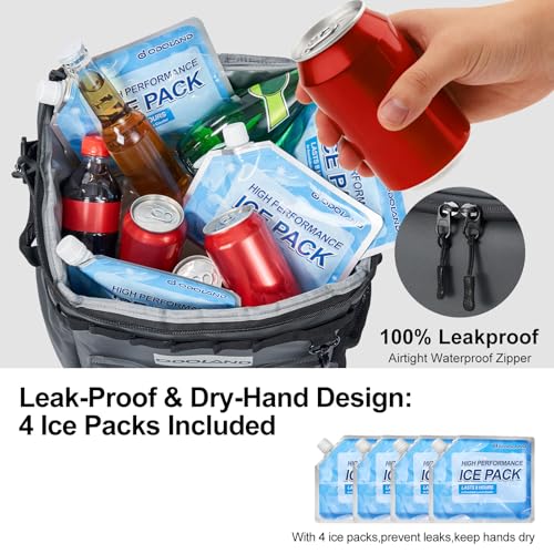 Image of Odoland 72 Can Rolling Cooler Bag with Wheels & Handle, Collapsible Insulated Ice Chest for Beach, Camping & Tailgating - Portable Travel Soft Cooler on Wheels, Collapses for Easy Storage
