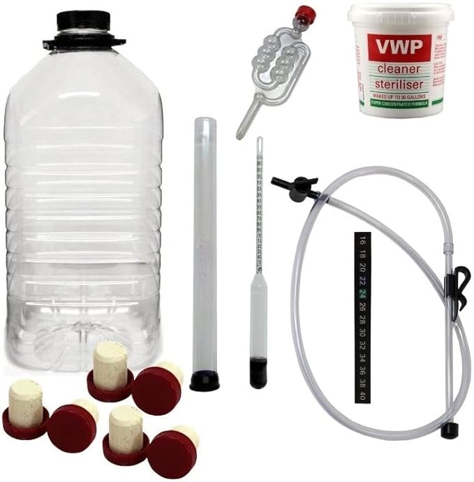 Wine Making Starter Kit (for 6 Bottle Kits) with PET Demijohn