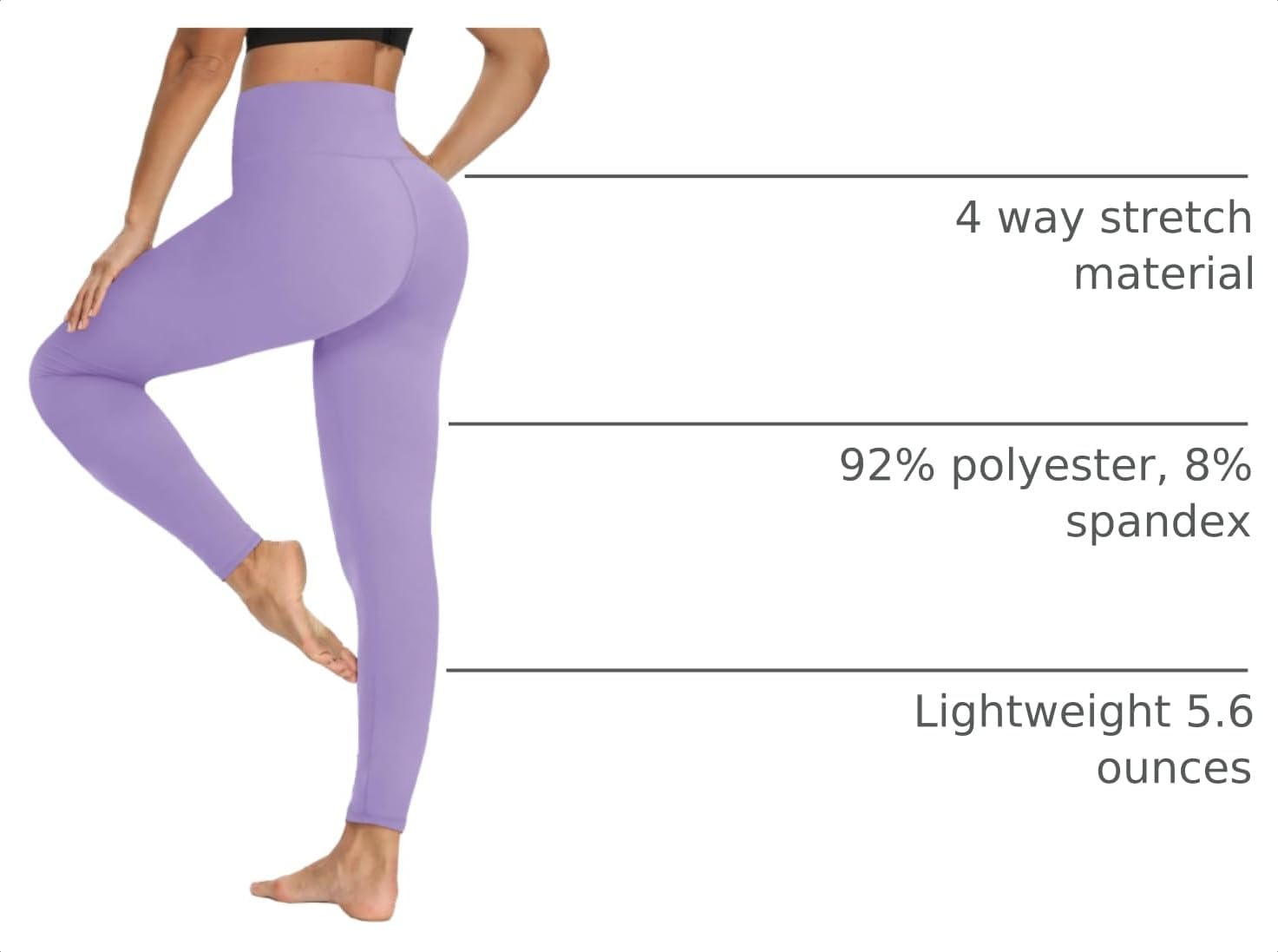 YOLIX Leggings for Women-High Waisted Yoga Pants Tummy Control Compression