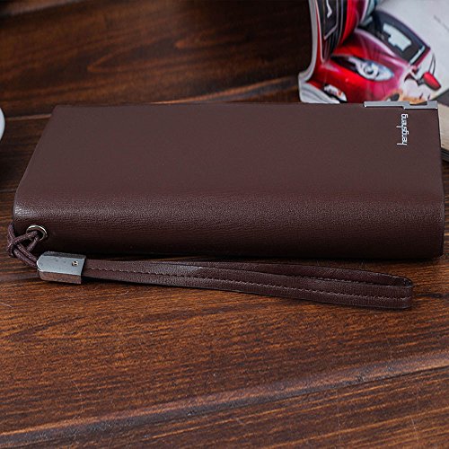 Men Long Bifold Business Leather Wallet Money Card Holder Coin Bag Purse Men's Business Wallet Long Section Hengsheng| Jewelry Accessories Handbag Hangers Organizers Lingerie Sleep (Coffee)3