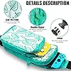 Aoputtriver Travel Bag For Nintendo Switch Carrying Case For Nintendo Switch With Large Capacity Ip65 Waterproof For Nintendo Switch Console Dock Joy Con Grip Accessories Turquoise Series