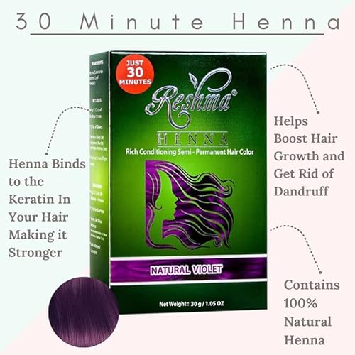 Reshma Beauty 30 Minute Henna Hair Color Infused With Goodness Of Herbs (Violet, Pack Of 1),1.05 Ounce (Pack Of 1),Hairstylingagent #TOP5