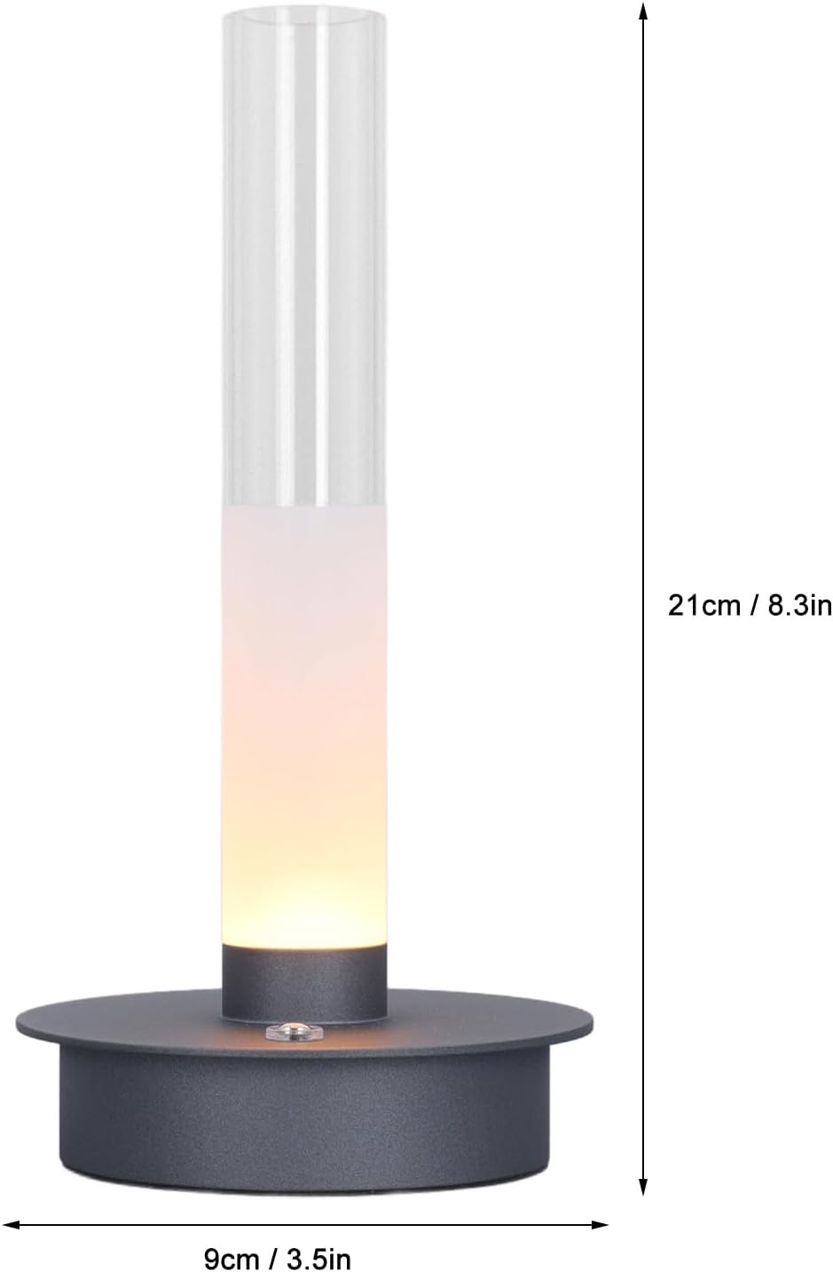 Fockety Cordless Table Lamp, Rechargeable 2000mAh Touch Desk Lamp 3 Color Temperature Stepless Dimmable Intelligent Memory LED Desk Lamp for Bedroom, Camping, Garden, Patio (Gray)