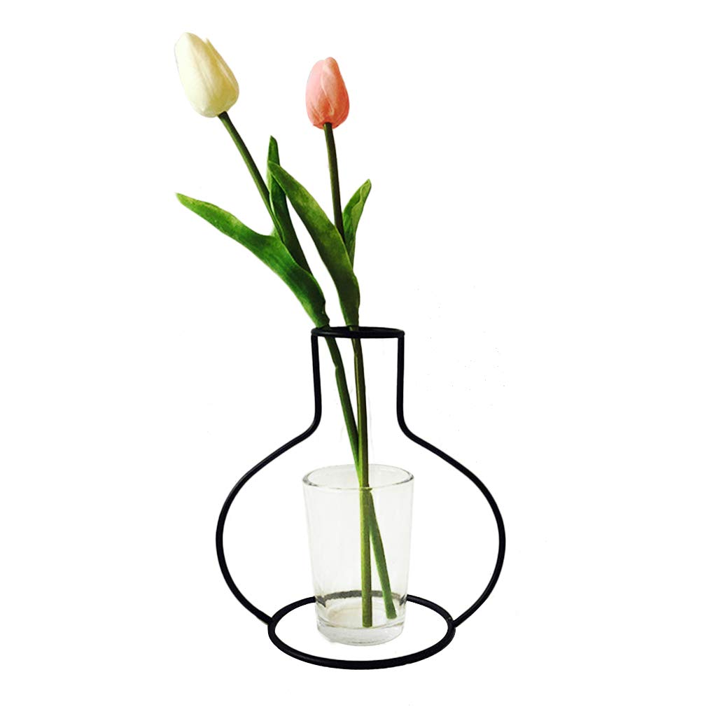 Buy Arichtop Abstract Black Lines Minimalist Iron Vase Dried Flower op