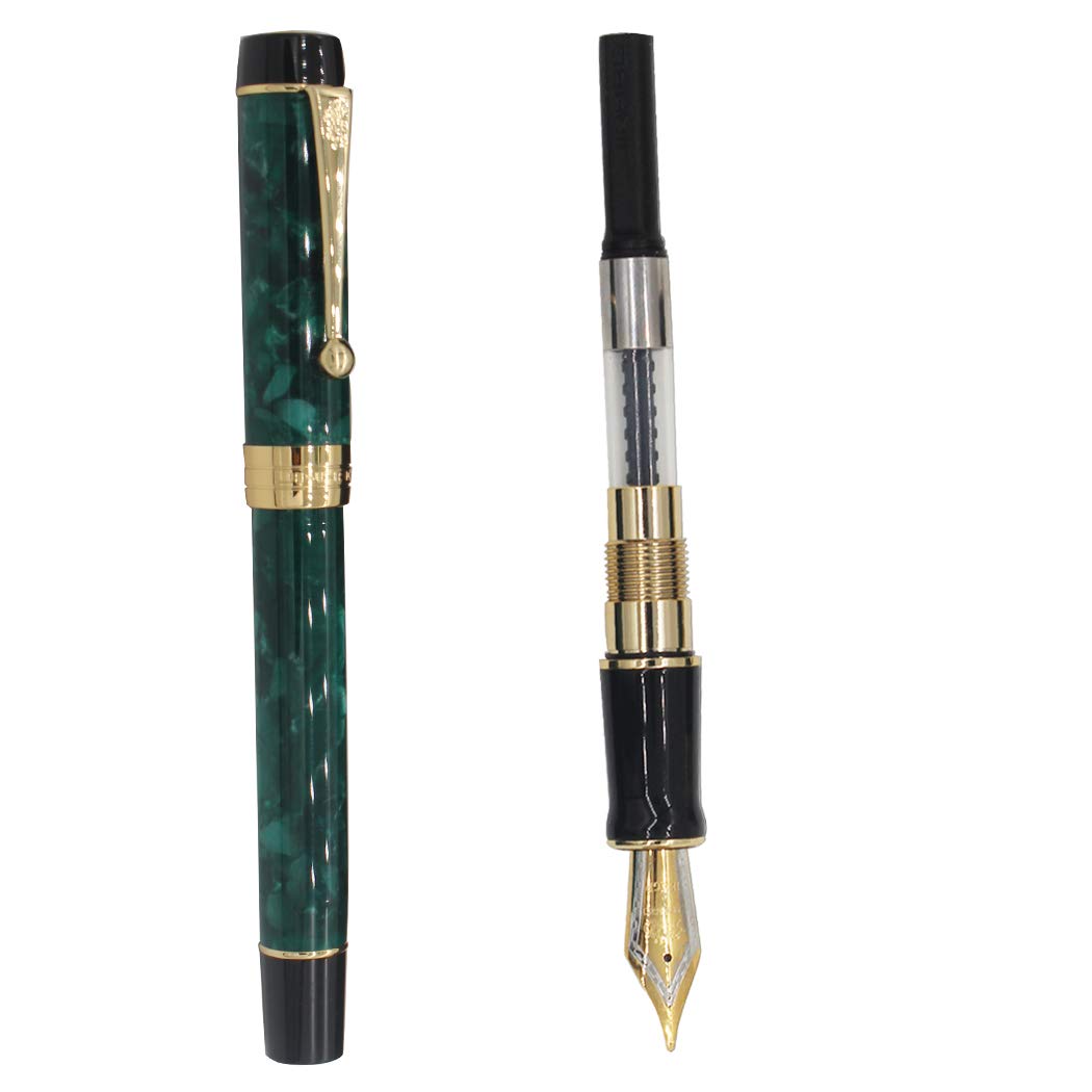 Gullor Penna Stilografica In Acrilico Trasparente Verde – Pennino Heartbeat Medio 0,7 Mm – Con Convertitore Incluso - 3
