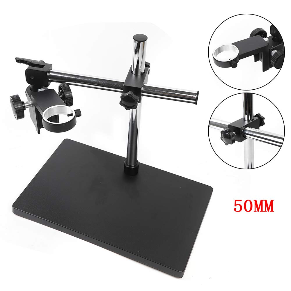 Supporto universale per microscopio in metallo, girevole da 50 mm, altezza 10 – 265 mm, facile da mettere a fuoco