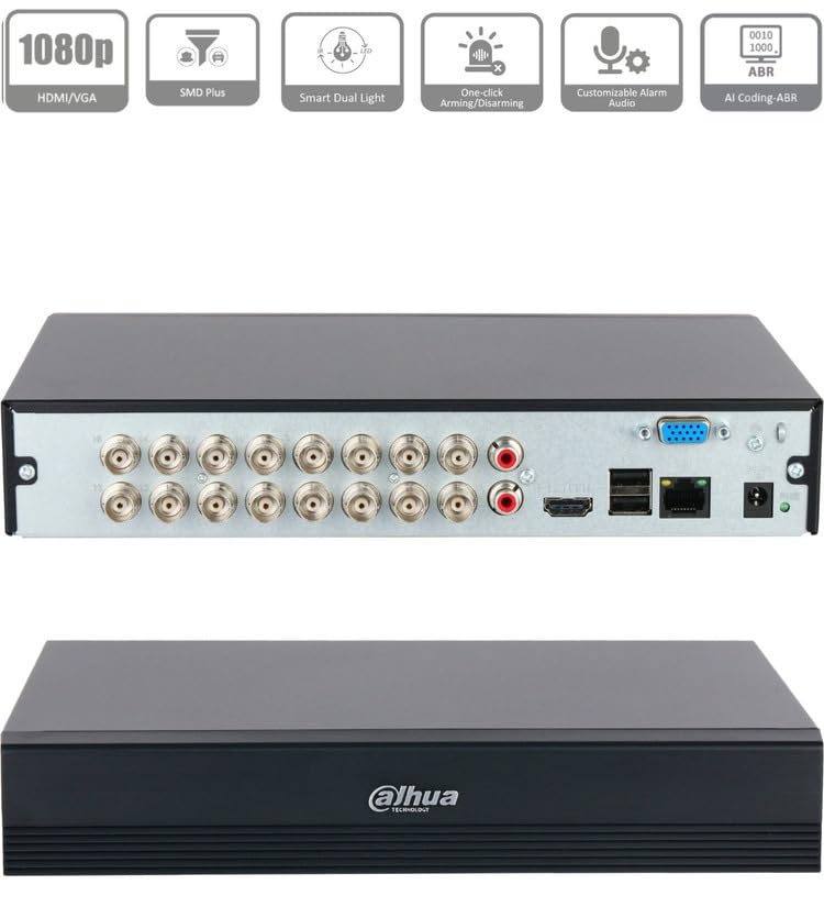 XVR1B16H-I/T Videoregistratore 16 Canali AI Wiz Sense con SMD Plus e Smart H.265+ Audio Bidirezionale