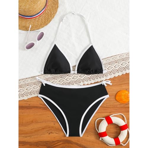 Bikini infantil de dos piezas con tejido de secado rápido para niñas jóvenes 4