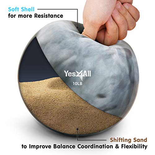 Image of Yes4All Weighted Toning Balls for Exercise, Soft Medicine Balls for Exercise, Pilates, Yoga, Balance, Flexibility, 2-10lbs