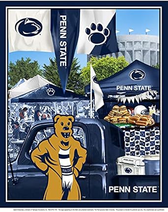 Penn State Cotton Fabric Panel with Tailgate Design-Sold by The Panel