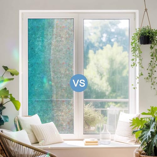 Película de privacidad para ventana teal beige 17.7 x 39.3 miniatura 4