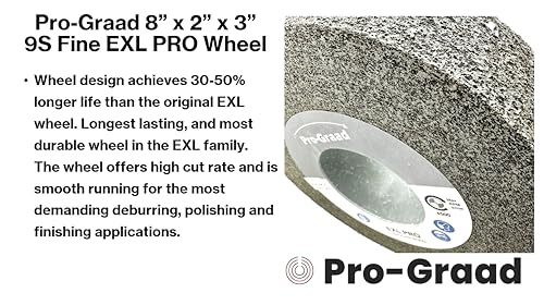 Image of EXL PRO Deburring & Polishing Wheel 8 inchx2 inchx3 inch 9S Fine Silicon Carbide | Professional Convolute Wheel for Metal Deburring, Finishing & Polishing - 94909 - 1 Pack