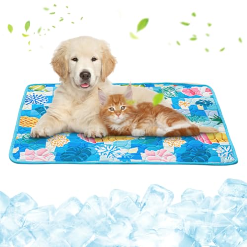 Tappetino rinfrescante per cani, 100 x 70 cm, auto raffreddante, cuscino rinfrescante estivo per cani, coperta refrigerante per cani, gatti lavabile, tappetino rinfrescante antiscivolo per animali