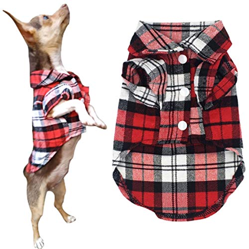 Ct Coutudi KST-106DC-S Pack 3Colors Pet Basic Plaid Shirt All Breeds Dog Clothes Small Dog Plaid Polo Shirt Medium Dog Shirt Large Dog Shirt Cat T-Shirt thumb #1