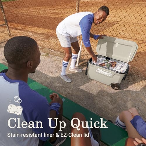 Image of Coleman Classic Series Insulated Portable Cooler, Leak-Resistant Outdoor Hard Cooler Keeps Ice up to 5 Days, 62 Quart, Desert Sand