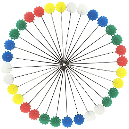 Yosawa 200 Pcs Sewing Pins Straight Pins Quilting Pins Decorative Pins With Colored Heads For Diy Craft Dressmaker Assorted （Plum Blossom） #TOP2