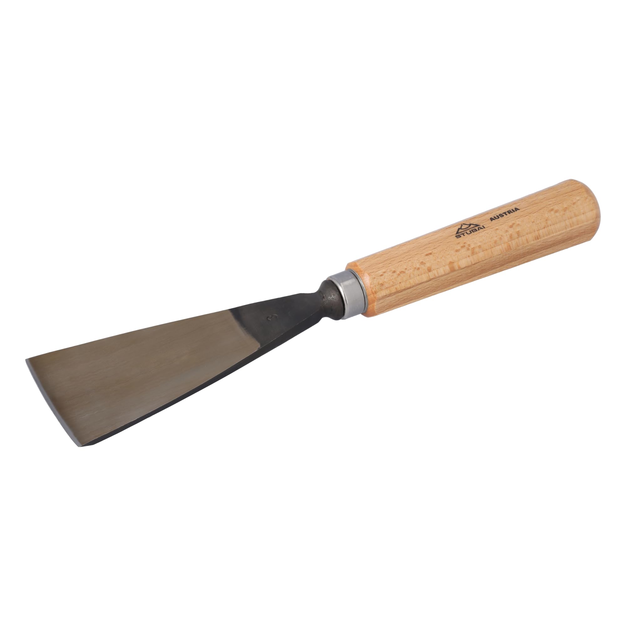 Stubai 520360 typ 3 z drewnianym uchwytem, dłuto do rzeźbienia w drewnie, złoty/beżowy, 60 mm