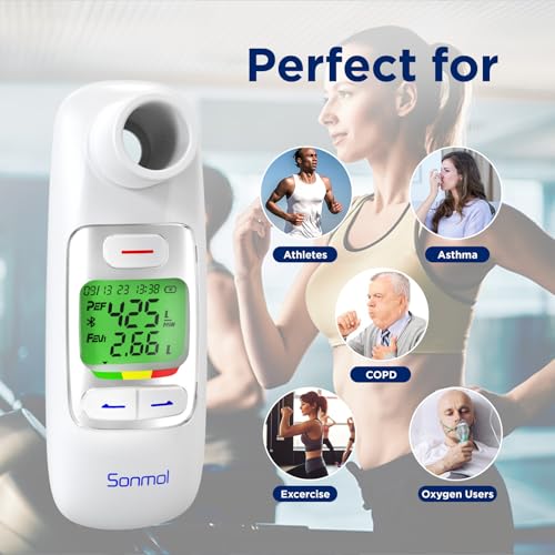 Nascool Peak Flow Meter With Bluetooth App Spirometer For Asthma Copd Monitor Tests Pef Fev1 Home Medical For Kids Adults With 300 Records Storage Function thumb #5