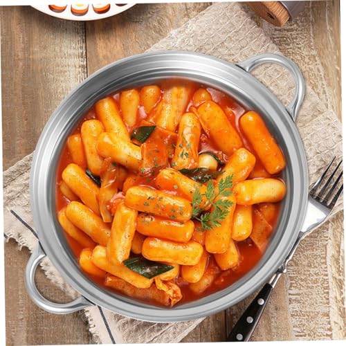 Olla de acero inoxidable con tapa 3.5 quart wok doble asa miniatura 4