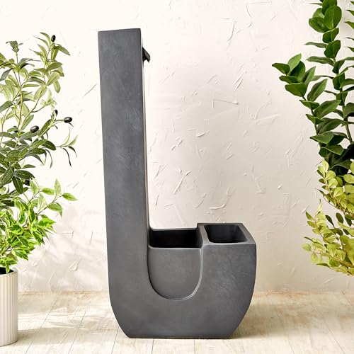 Image of Home Centre Cascade Modern Polyresin Mini Falls Water Fountain - 38x34x70cm