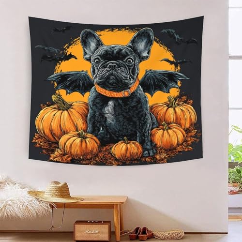 WBCFGHJKN Arazzo Da Parete Con Bulldog francese - Poster Decorativo Moderno Per Soggiorno E Camera Da Letto | Ornamento Murale in Tessuto 70cmx100cm