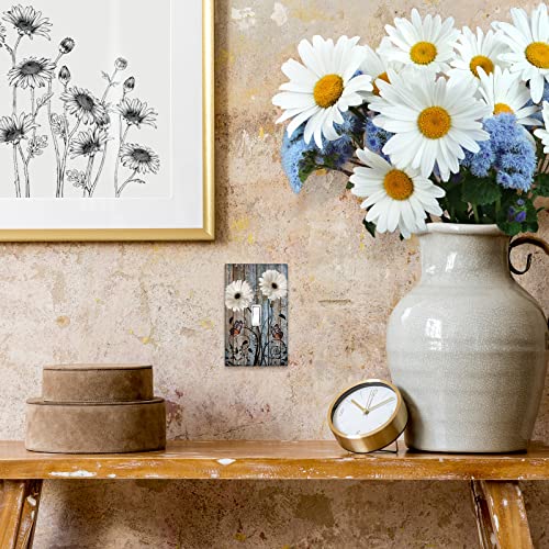 Farmhouse Rustic Light Switch Cover 1-Gang Togglewood Floral Decorative Wall Plate Electrical Outlet Cover For Home Bathroom Bedroom Decor #TOP5