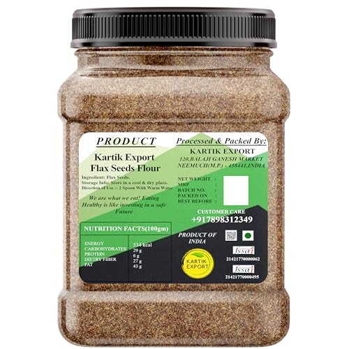 Image of Kartik Export Whole Ground Flax Seed Flour, 250g (Alsi Powder, Excellent for Rotis and Baking)