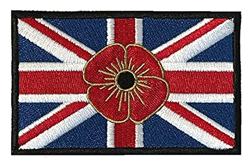 Smartbadge® Embroidered Lest We Forget Union Jack Remembrance Sew on Patch Badge (A)