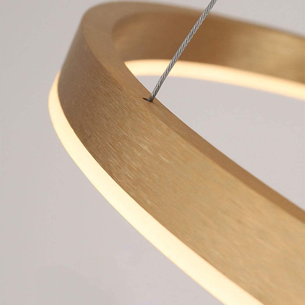 Moderna Lampada a Sospensione a LED Anelli Lampada a Sospensione Altezza Regolabile Lampadario a Soffitto Moderno Dimmerabile 3000k-6000k con Telecomando per Soggiorno Camera da Letto Sala da Pr