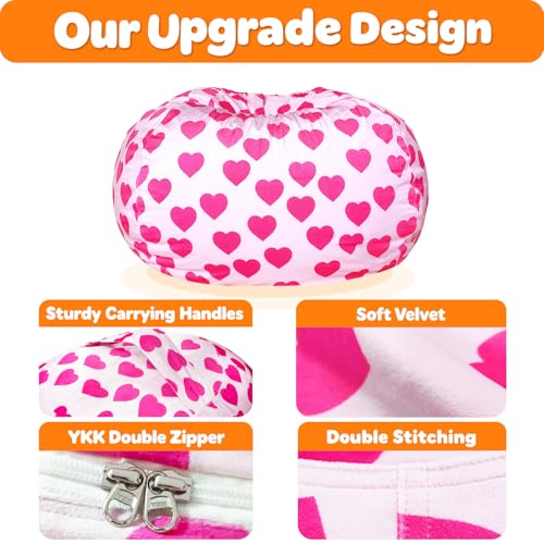 image for Lukeight Stuffed Animal Storage Bean Bag Chair Cover - Premium Velvet 