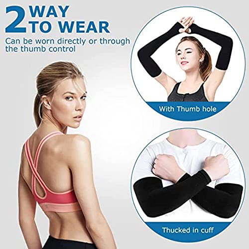 Image of XJARVIS Men & Women UV Protection Hand Sleeves With Thumb Hole Arm Sleeves for Unisex Sun Protection Sleeves for Running, Cricket, Hand Cover for Bike Riding