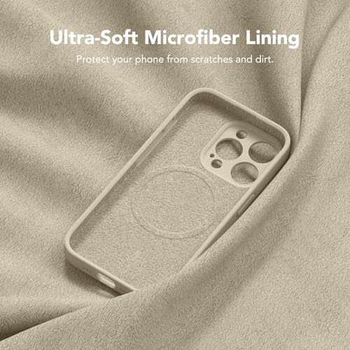 Image of Magnetic for iPhone 15 Pro Max Case, Compatible with MagSafe, [Full Camera Protection][Screen Protector] Silicone Shockproof Protective Phone Case for iPhone 15 Pro Max 6.7 inch, Khaki